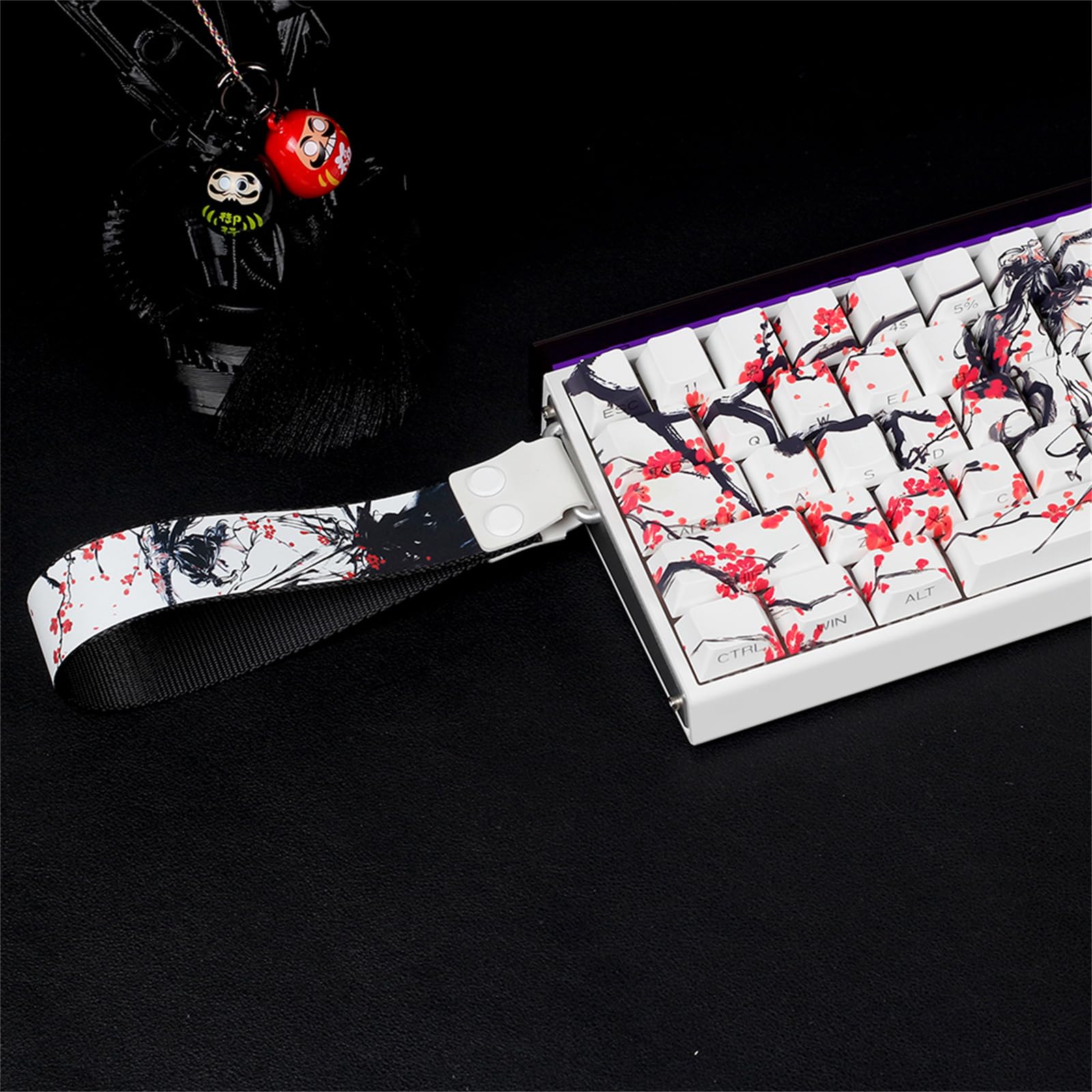 ANSI ISOs Layout Original Profile Keycaps PBT Plums Blossom Side Print Keycaps for 61/64/68 Claviers Side Printed