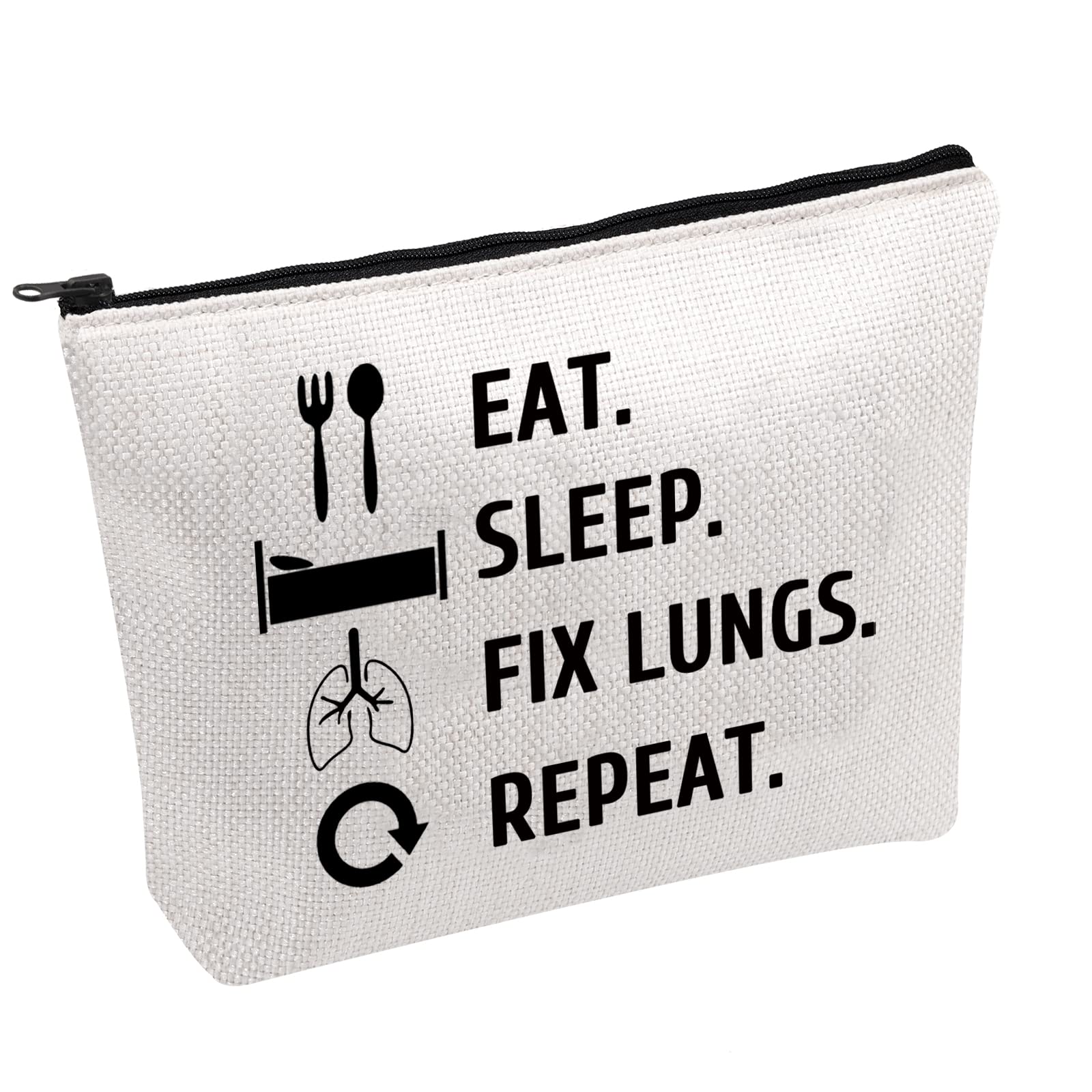 PWHAOO Respiratory Therapist Gifts Eat Sleep Fix Lungs Repeat Cosmetic Bag Respiratory Therapy Gifts RT Gifts Lung Doctor Gifts Pulmonologist Gifts (Lungs Repeat B)
