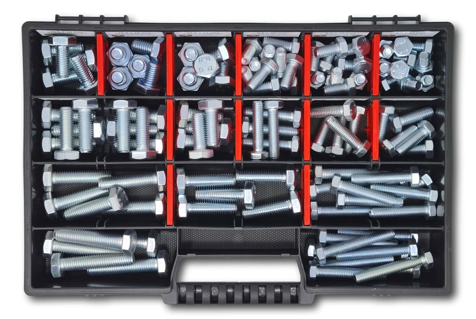 Surtido de tornillos hexagonales M8-M10 // 10 mm - 50 mm, 110 piezas, DIN 933