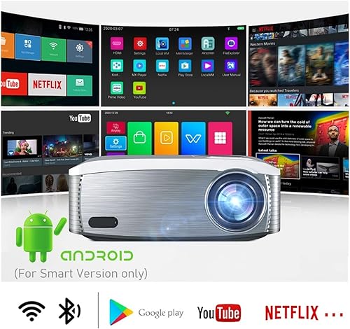 Miniatura 3 de C6A LED Projector Android WiFi 5G Full HD 1920 * 1080P 300inch Video Proyector for Home Theater Cinema Smart Phone Beamer (Color C6A Black)