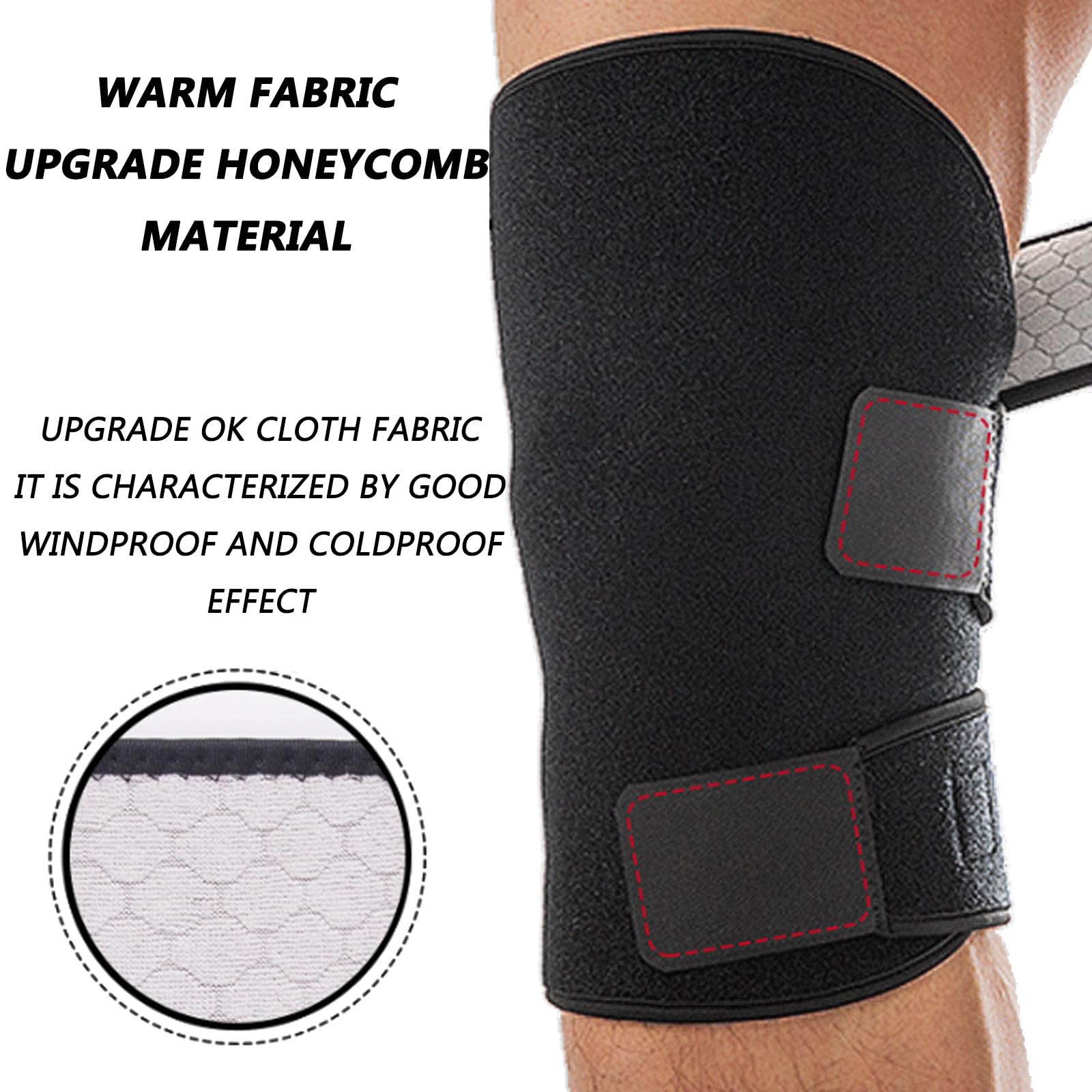 Ginocchiere per moto, 2 pezzi Tessuto delicato sulla pelle, liberamente regolabile, antiscivolo, antivento, caldo, ginocchiere professionali