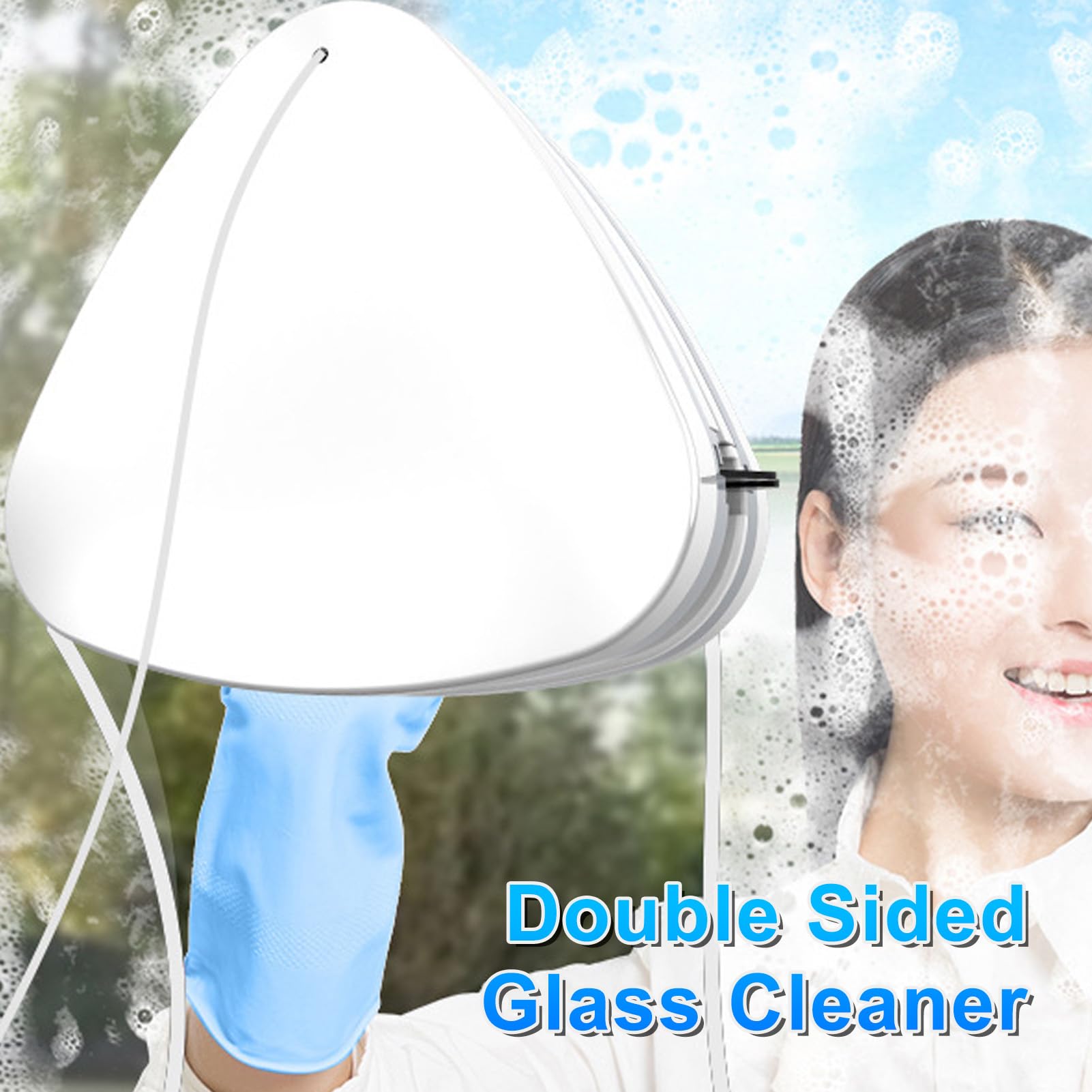 SUNGOOYUE Limpiacristales Magnético de Doble Cara en Forma de Triángulo, Herramienta de Ventana Versátil para Todas Las Ventanas (18-30)