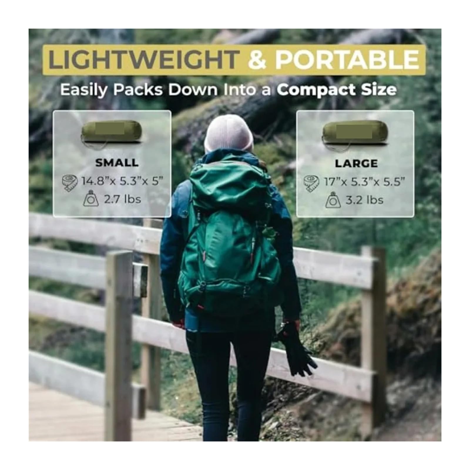 Amaca da campeggio con zanzariera fino a 226,8 kg, ultraleggera e portatile, in nylon, da viaggio, con cinghie per alberi