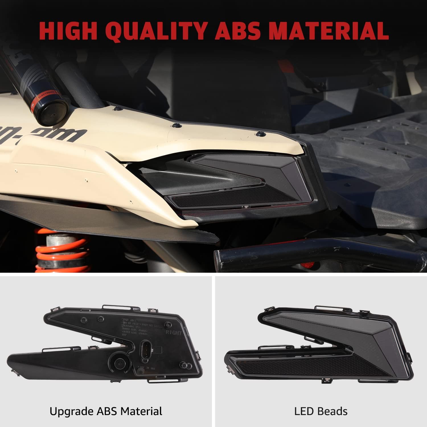 HAKA TOUGH Taillights for Can Am X3 LED with Yellow Turn Signal Light Assembly Kits,Rear Tail lights Tail Lamps for 2017-2025 Can-Am Maverick X3 Max Accessories,Replace OEM#710004744,Smoked,2pcs