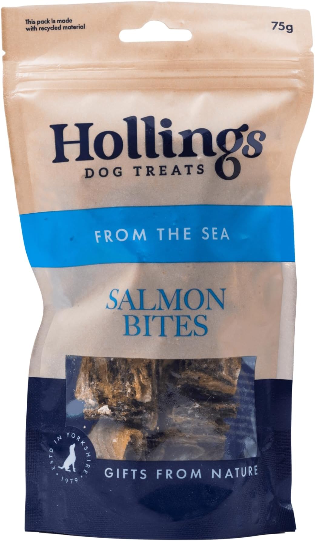 Salmon Bites Dog Treats, 100% Natural with Fresh Fish Air Dried Treats for Dogs, Hypoallergenic and Grain Free 75g