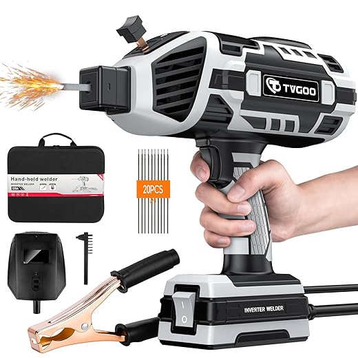 Portable Handheld Welding Machine - 110V IGBT Inverter Handheld Welder, 20-120A Portable ARC Welder, Hot Start & Anti-Stick for 3/32"-1/8" Welding Rods, Father's Day Gift for Men(Grey)