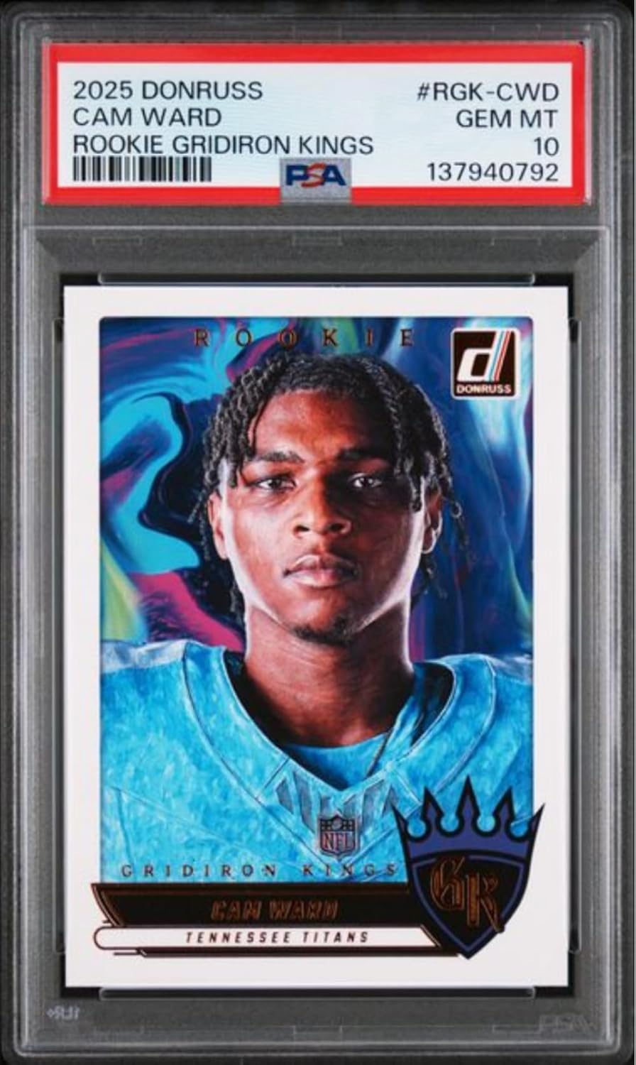 Graded 2025 Panini Donruss Cam Ward #RGKCWD Rookie Gridiron Kings Rookie RC Football Card PSA 10 Gem Mint