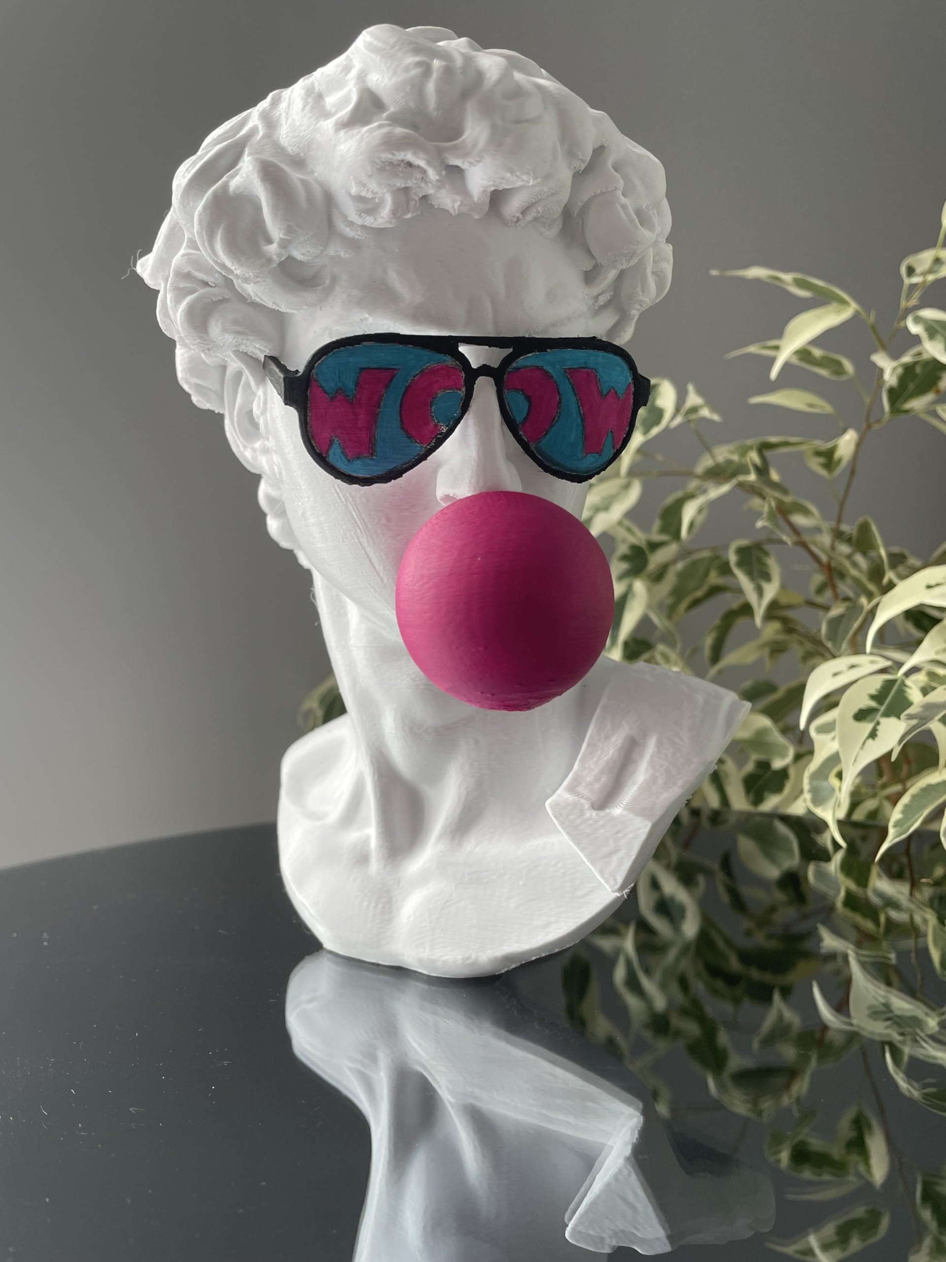 David Bust Woow Pop Art Sculpture David de Michellangelo Peint à la main 25 cm