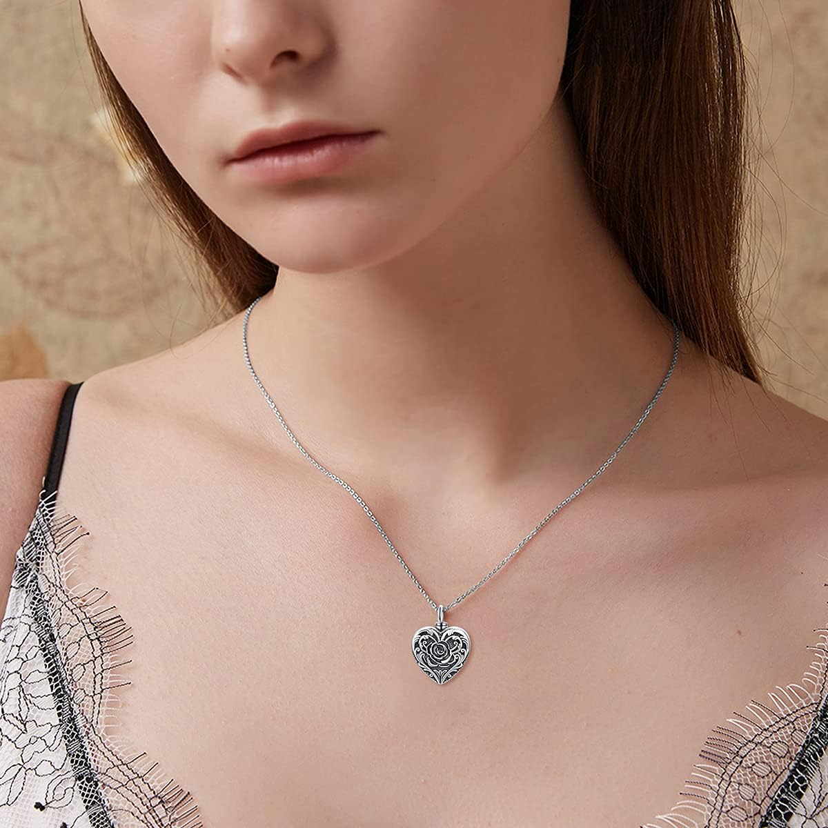 SOULMEET Cremation Jewelry for Ashes, Sterling Silver Urn Necklace for Ashes Women Men, Cherish Memories Cremation Jewelry to Keep Someone Near to You