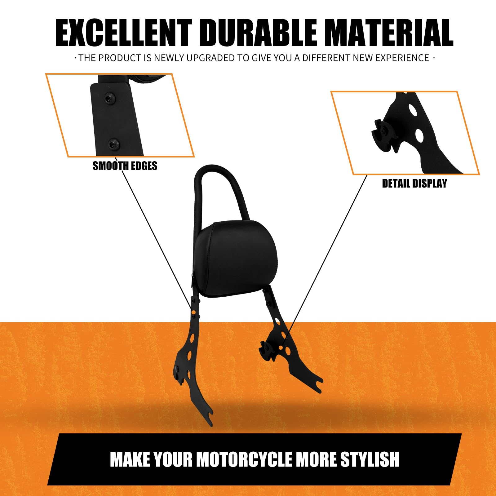 Schienale passeggero staccabile per moto Sissy Bar con cuscino imbottito adatto per Harley Sportster Iron 883 XL883N 1200 2004-2022