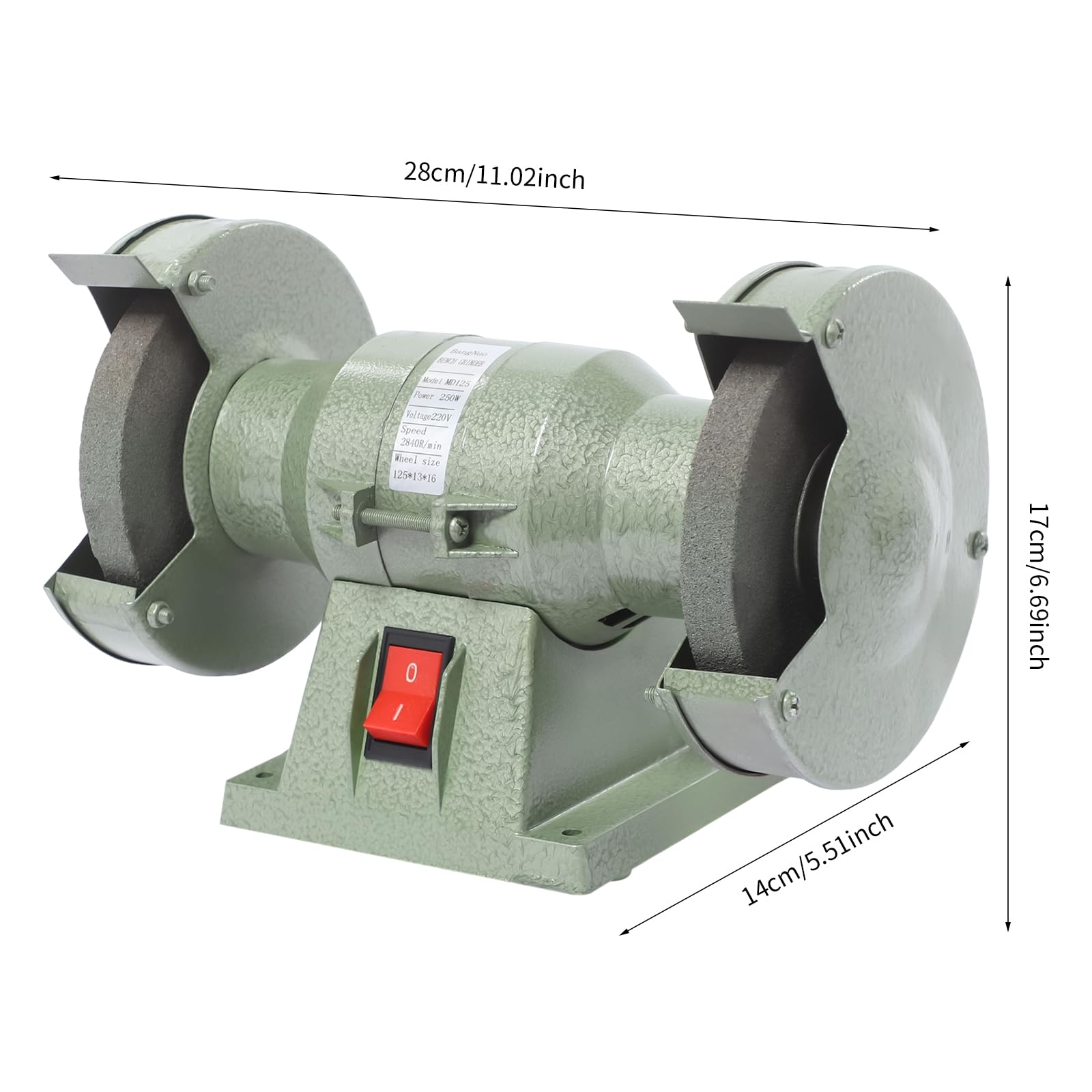 Pulidora de mesa de 220 V, 2800 rpm, motor de alambre de aluminio, máquina pulidora de banco, para afilar y afilar cuchillos, cinceles, herramientas de tallado a mano, 28 x 14 x 17 cm