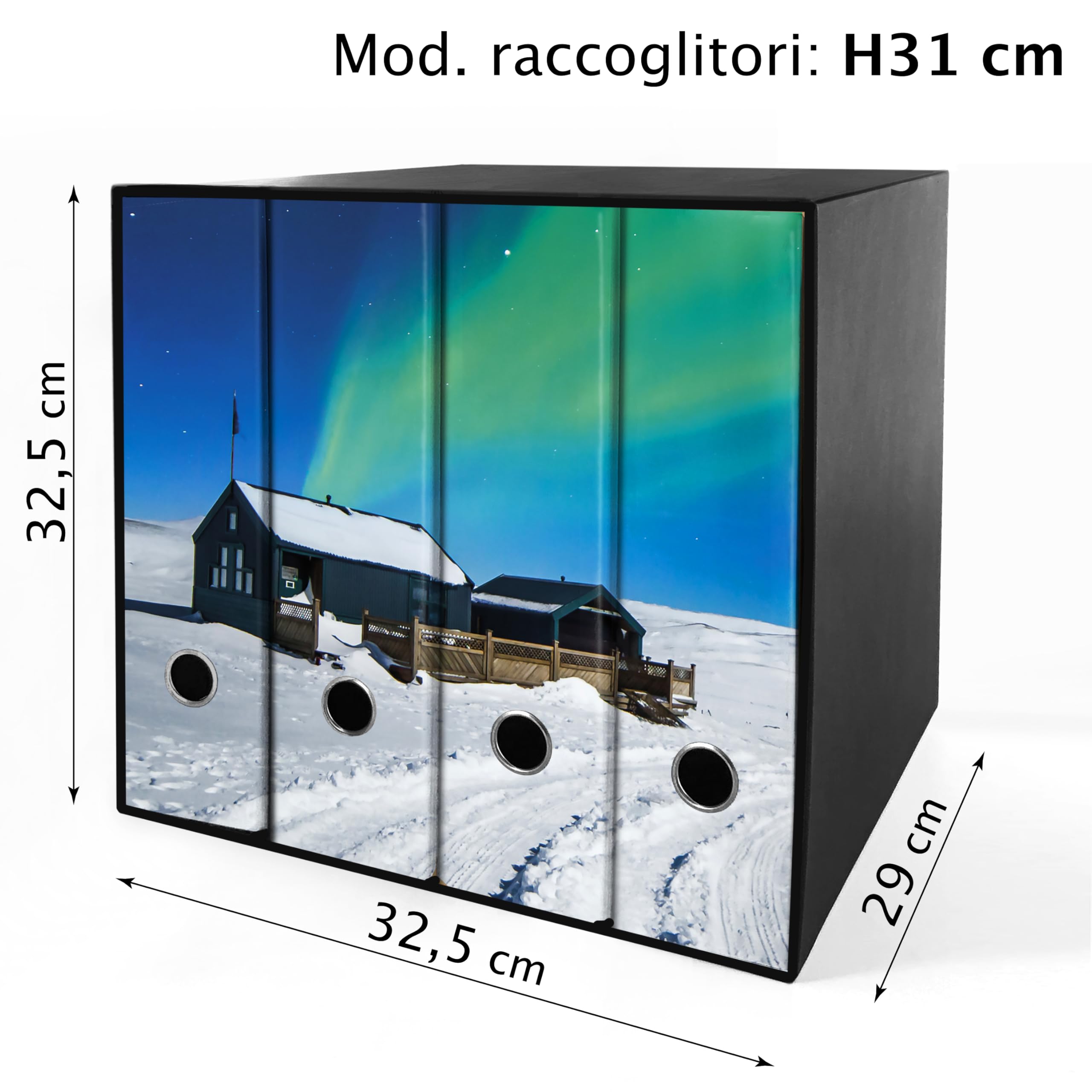 Set da 4 raccoglitori ad anelli - AURORA (H31 cm con 4 anelli)
