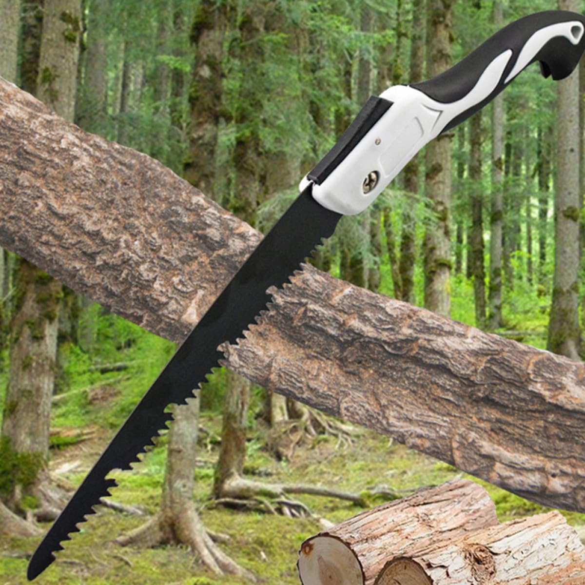 SHINEOFI Serrucho Plegable de Mano Grande 260 Mm Sk5 Acero para Poda Jardín y Camping, Herramienta de Bolsillo Resistente para Corte y Recorte de Madera y Bambú