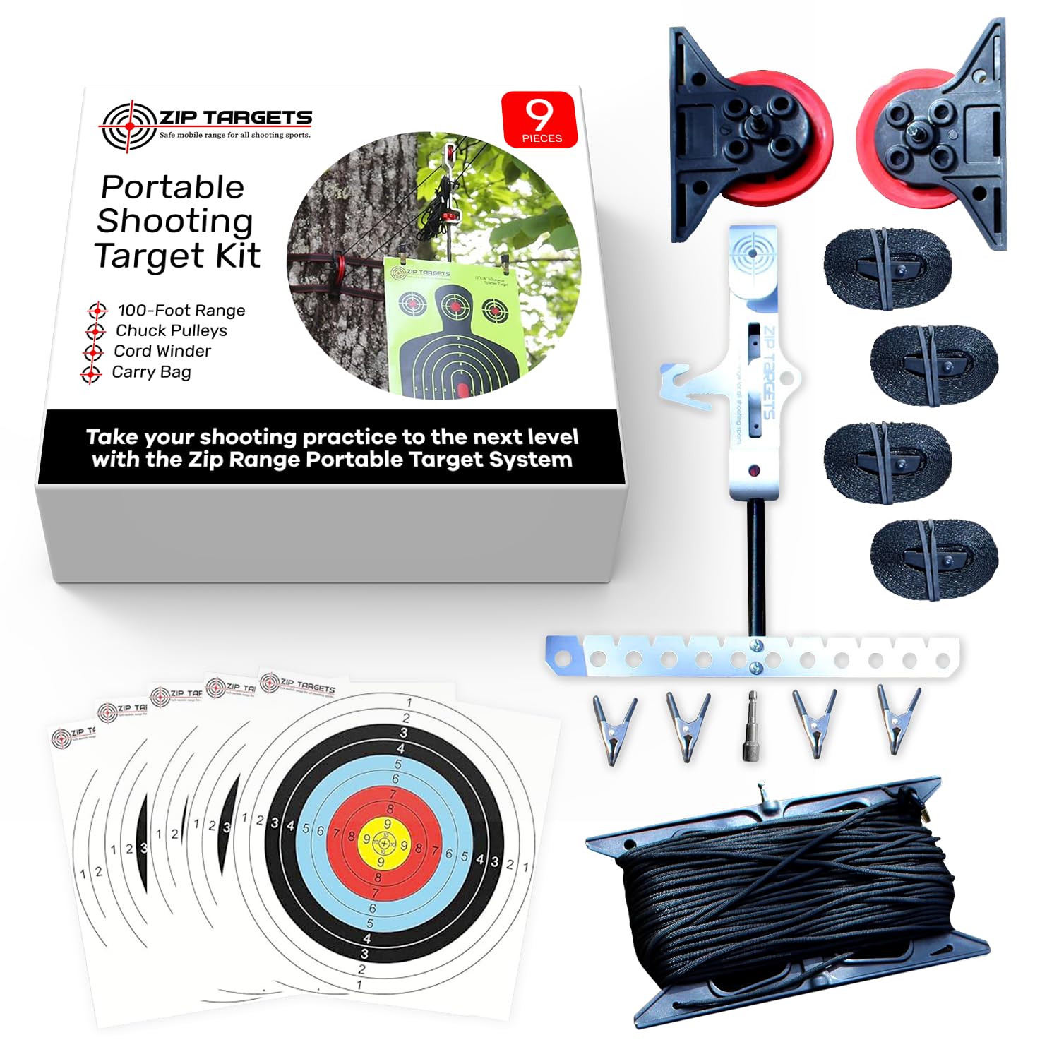 Shooting Target Kit, Zip Range, Zip Targets, Paper Targets, Pistol