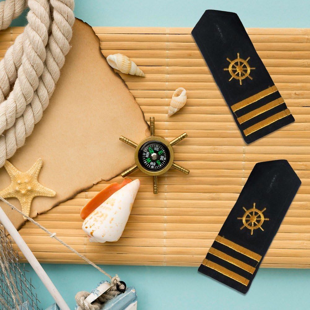 Amazon.co.jp: 肩章 刺繍 船員 船長 キャプテン 制服小物 ストライプ柄