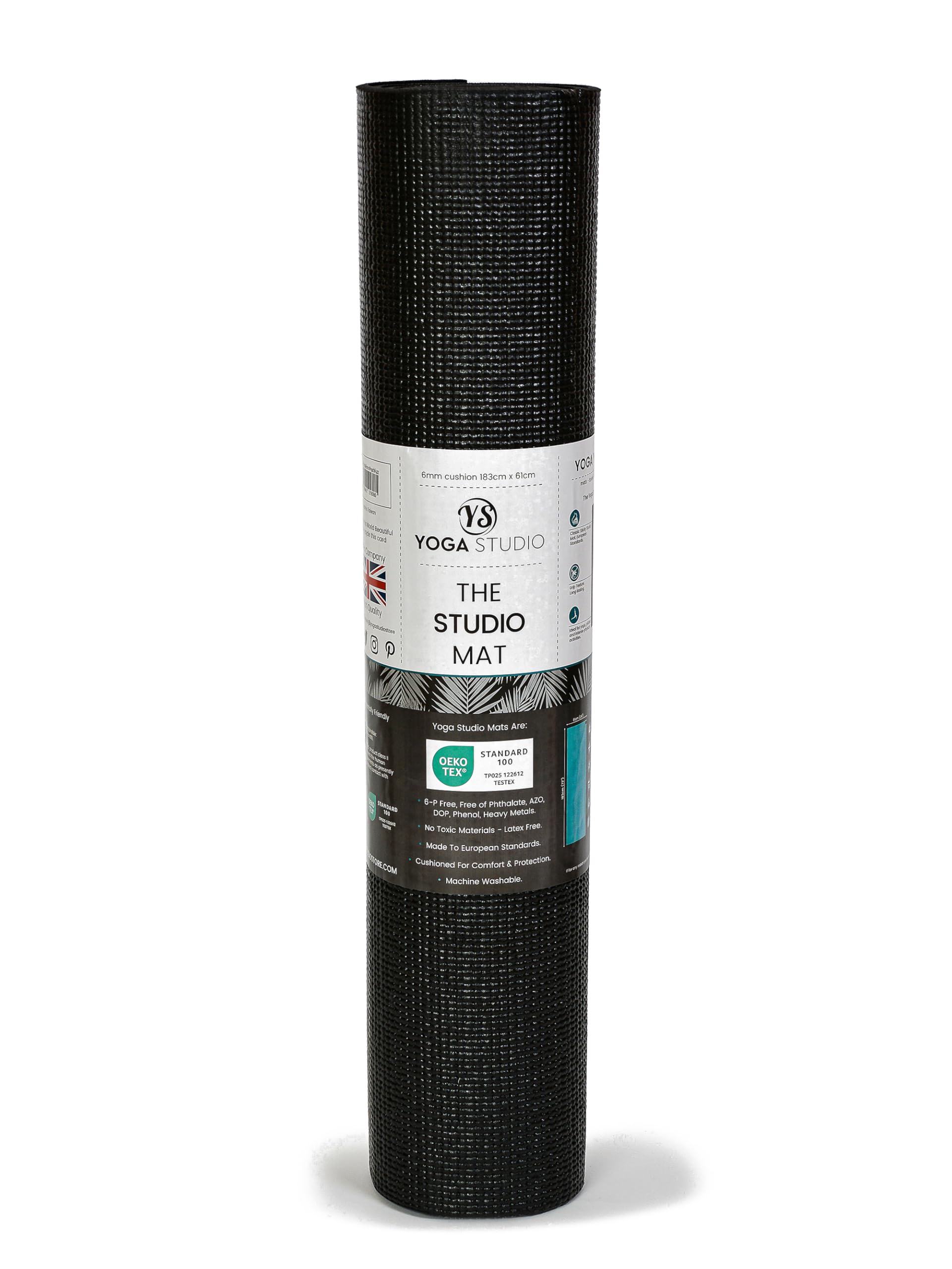 Yoga Studio Tappetino da yoga con motivo mandala, 183 cm x 61 cm, antiscivolo, in PVC antistrappo