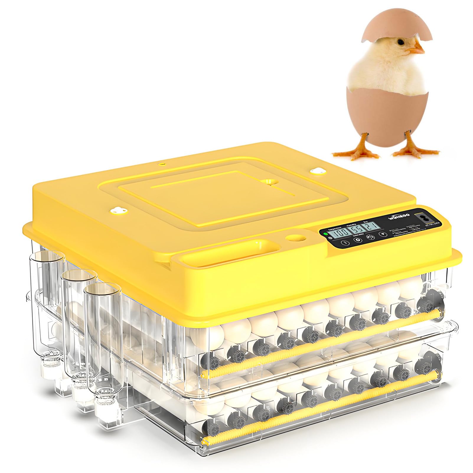 Incubadora Profesional de 288 Huevos con llenado automático de Agua, Contador Diario, ovoscopiadora y Control Total de Clima para máxima tasa de eclosión. 118Eggs