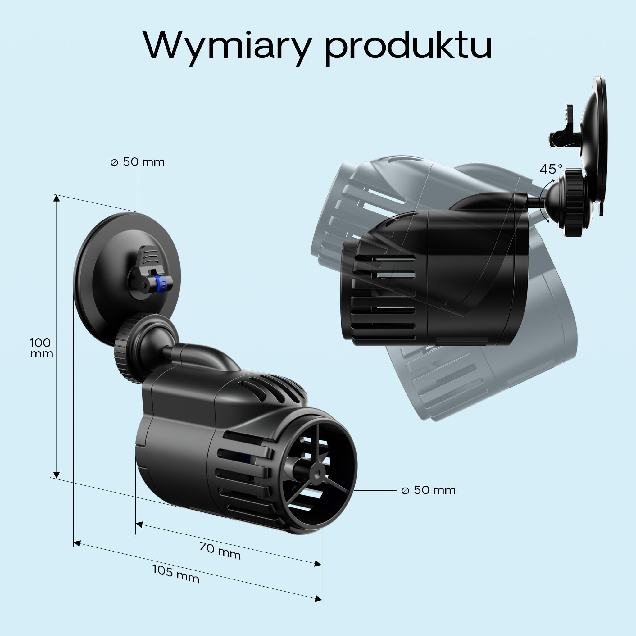SunSun JVP-110A Falownik cyrkulator Wavemaker z przyssawką 2000l/h 3W akwarium pompa wody