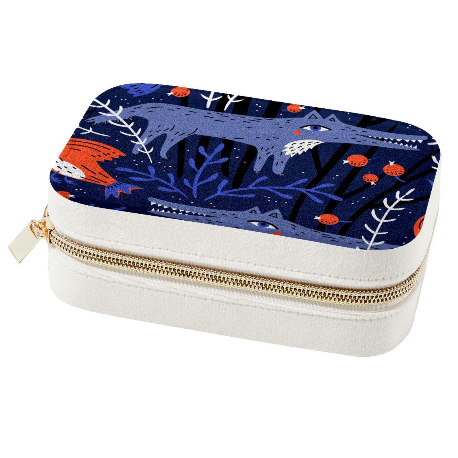 Boîte à bijoux de voyage Wolfes violette écrin de protection haut de gamme pour bagues