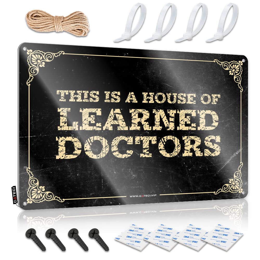 Outdoor Bar Decor This Is A House Of Learned Doctors Sign Man Cave Wall Decor Man Cave Accessories And Decor(20X30CM)