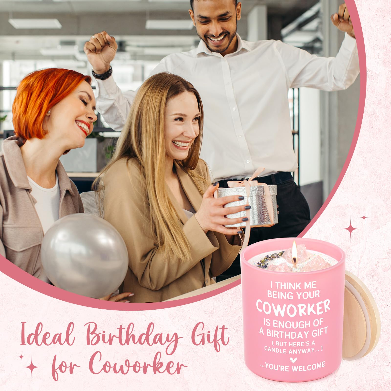 Coworker Birthday Gifts for Women, Funny Coworkers Candle 10Oz, Best Birthday Gift for Coworker Female, Work Besties, Cute Handmade Soy Wax Scented Candles