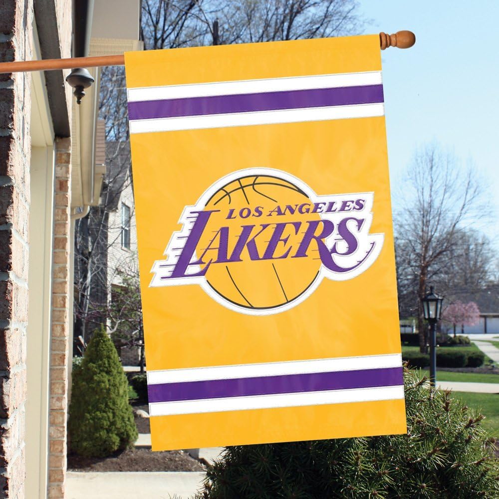 Party Animal NBA Team Flag, 44” x 28” Double-Sided, Weather-Resistant Nylon Flag for Indoor & Outdoor Use, Los Angeles Lakers