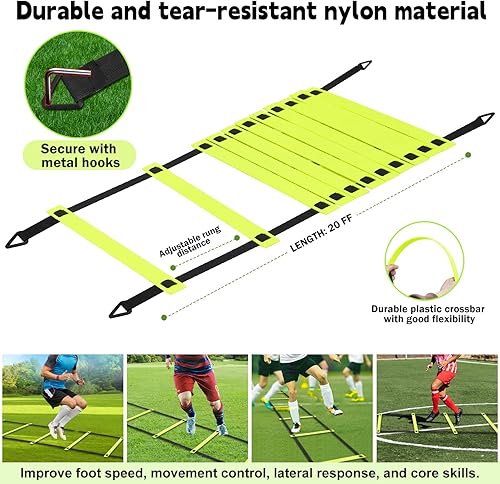Miniatura 5 de Kids Soccer Goals for Backyard Set of 2-6x4 ft Portable Pop Up Soccer Nets Training Equipment with Soccer Ball, Ladder, Cones, Ideal Birthday for