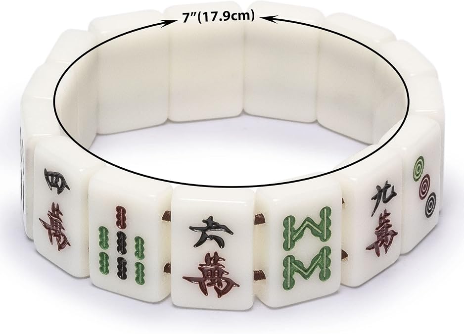 Yellow Mountain Imports Mahjong Mini-Tiles Stretchy Bracelet
