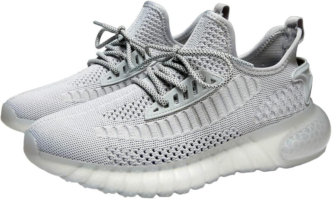 SUOKENI Women's Fashion Sneaker Breathable Running Shoes Lightweight Walking Shoes LightGray,Size:US 11/EU 42