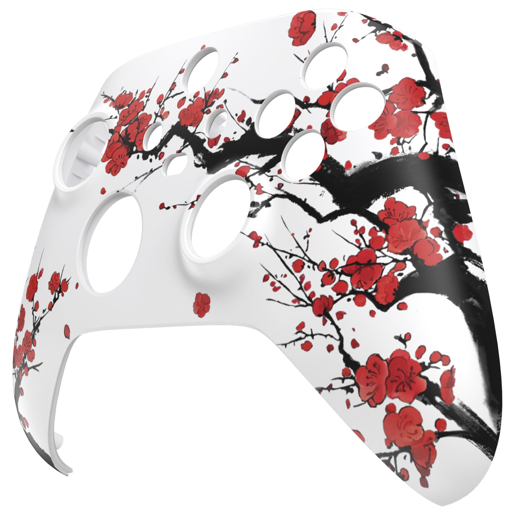 eXtremeRate Front Gehäuse Case für Xbox Series X/S Controller Model 1914, DIY-Ersatz Hülle Faceplate Skin Shell Cover Zubehör für Xbox Core Controller(Winter Pflaumeblüte)-KEIN Controller