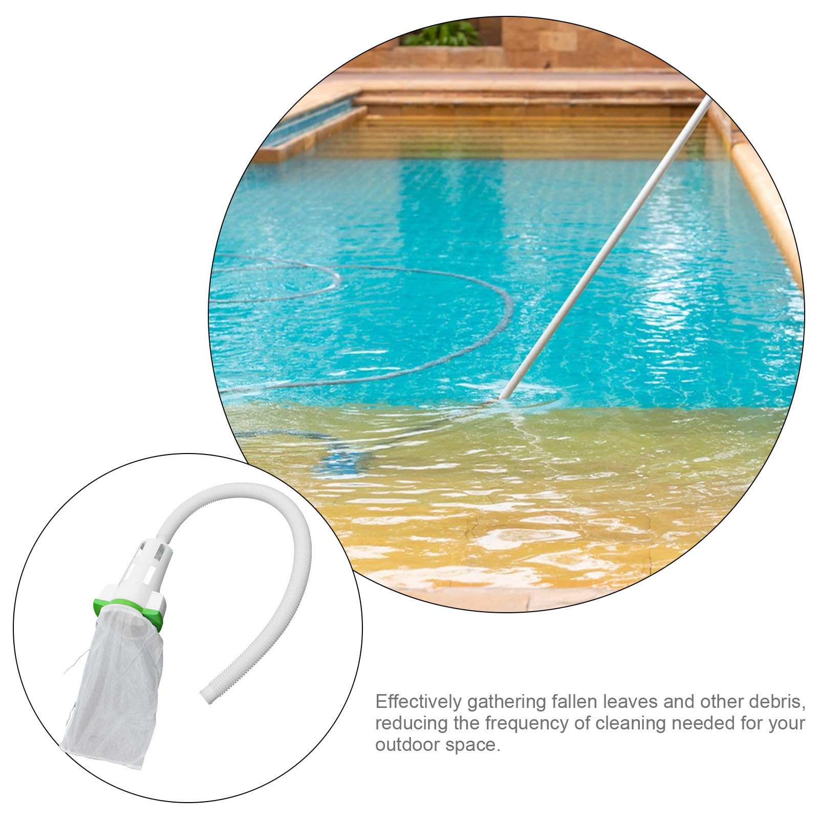 YARNOW Épuisette de Piscine Abs Blanc avec Grosse Capacité pour Réduire la Fréquence de Nettoyage et Collecter Feuilles Mortes et Débris Espaces Extérieurs et Piscines
