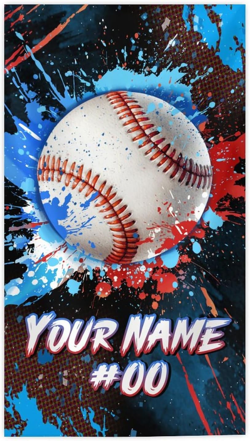 COZYAURA Beach Towel - 40x70 Inch Quick Dry Sandproof Baseball Towels for Boys Teens Adults - Custom Sports Theme Beach Essential with Name Number