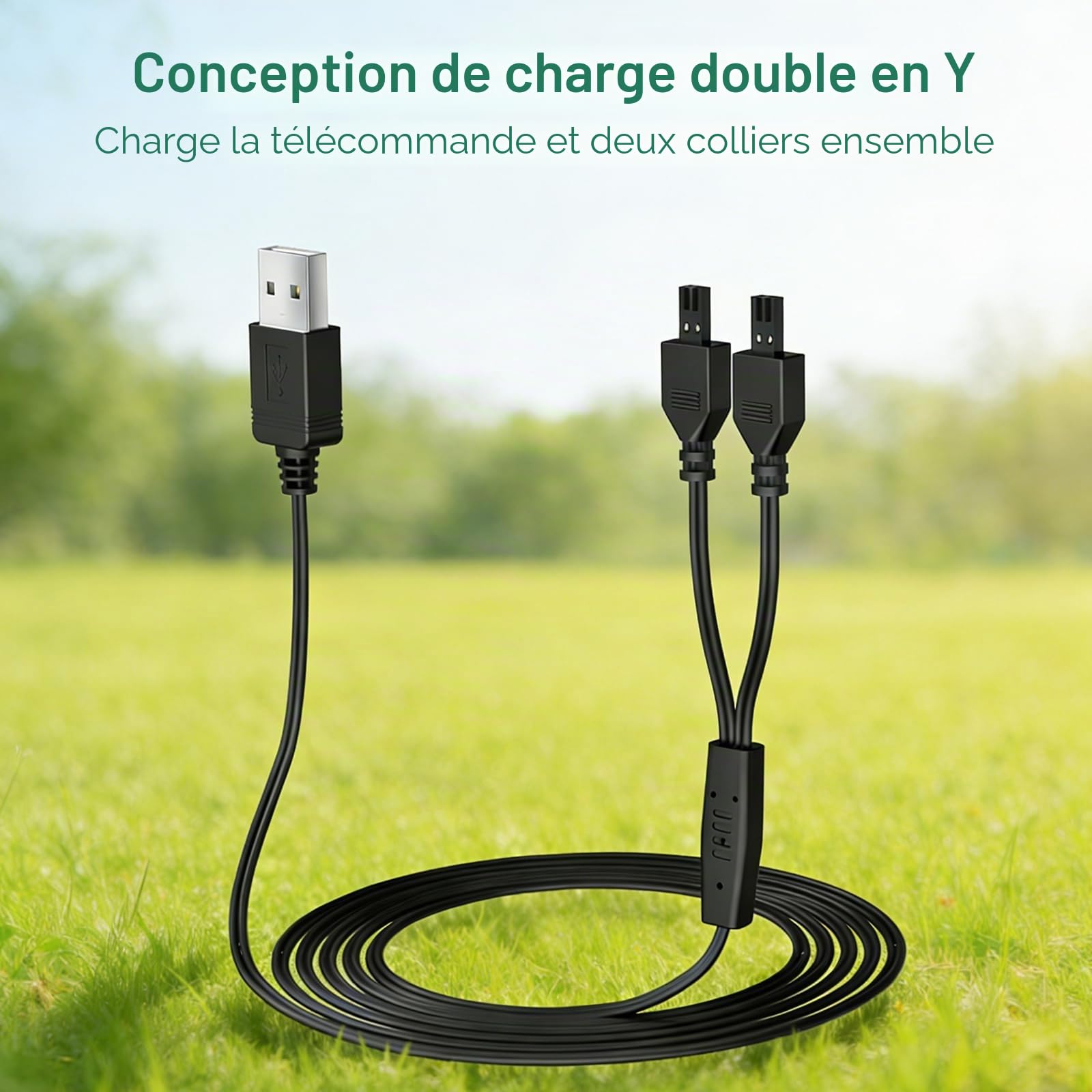 Lnauy Câble d'alimentation de rechange pour collier Petsafe, Chargeur Collier Chien, câble d'alimentation compatible avec PetSafe Remote Trainer et Lite Remote Trainer 100/300/600 et 800 m