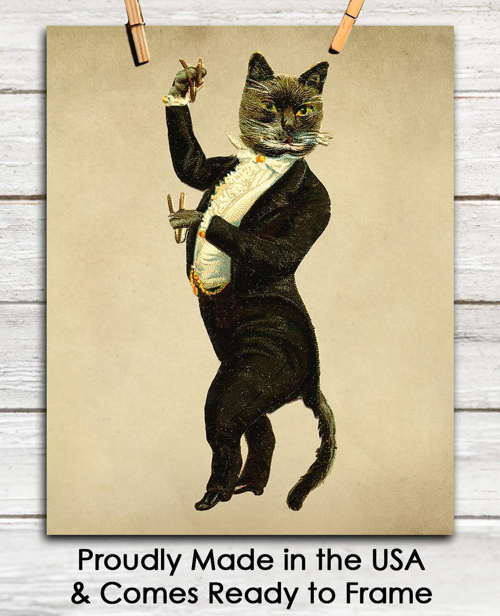 Amazon.com: Buzz Unplugged Vintage Victorian Cat Wall Art Print