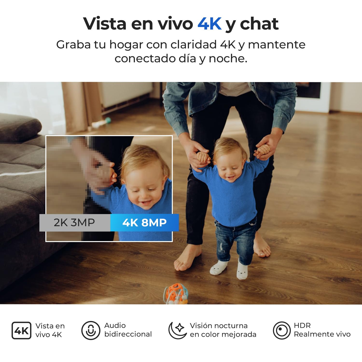 IMILAB 4K 8MP Cámara Interior, Cámara Vigilancia 360° para Mascotas/Bebés/Hogar, Compatible con Xiaomi Home App, WiFi 5G/2.4G Cám, Seguimiento Inteligente, Audio Bidireccional, Sin Suscripción(C40)