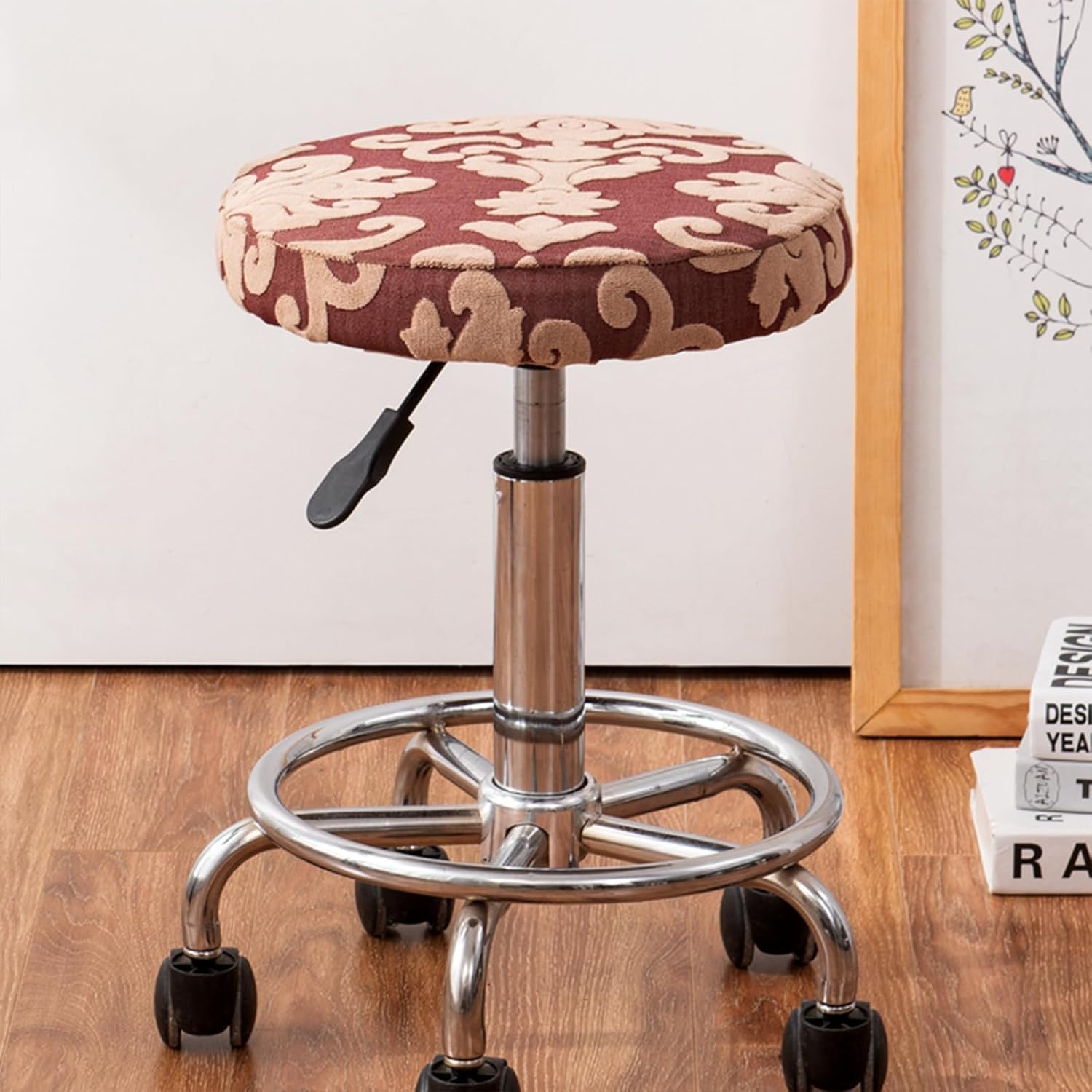 Round Stool Covers Upgraded Bar Stool Seat Covers Elastic Seat Cover Chair Protector Washable Chair Seat Cushion Slipcover Chair,6,6pcs