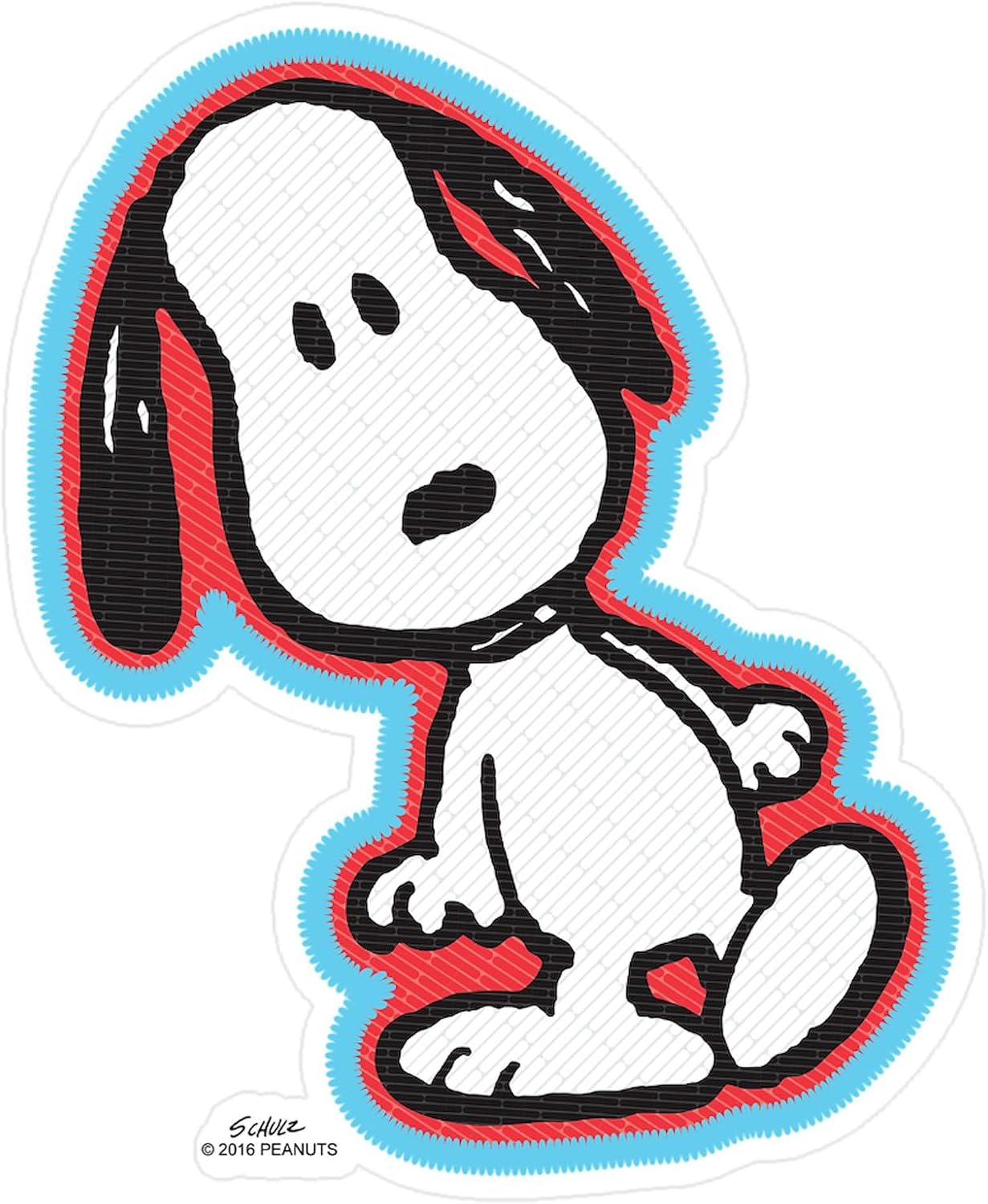 CafePress Peanuts Flair Snoopy Medium Die Cut Sticker, 5.75" x 5.75" Glossy Finish