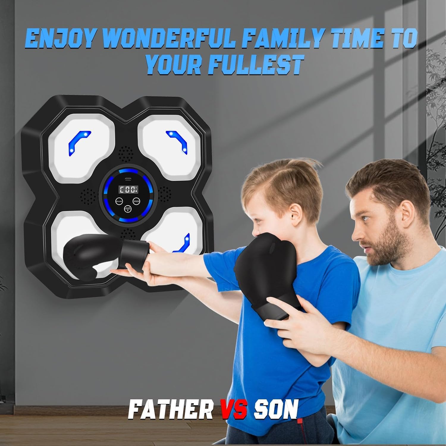 Music Boxing Machine Adults con guantoni da Boxe, Montaggio a Parete, con Bluetooth, per Allenamento a casa, Bersaglio, Attrezzatura da Boxe Digitale, Adatta per Bambini e Adulti