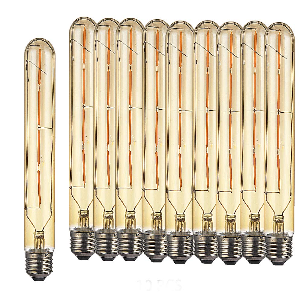 10er Edison Vintage Röhrenlampe E27 4W T30-225 Reagenzglas Flöte Glühlampe Rohr,AC 220-240V,E27 T30 LED Filament Glühbirne Warmweiß(2300K)