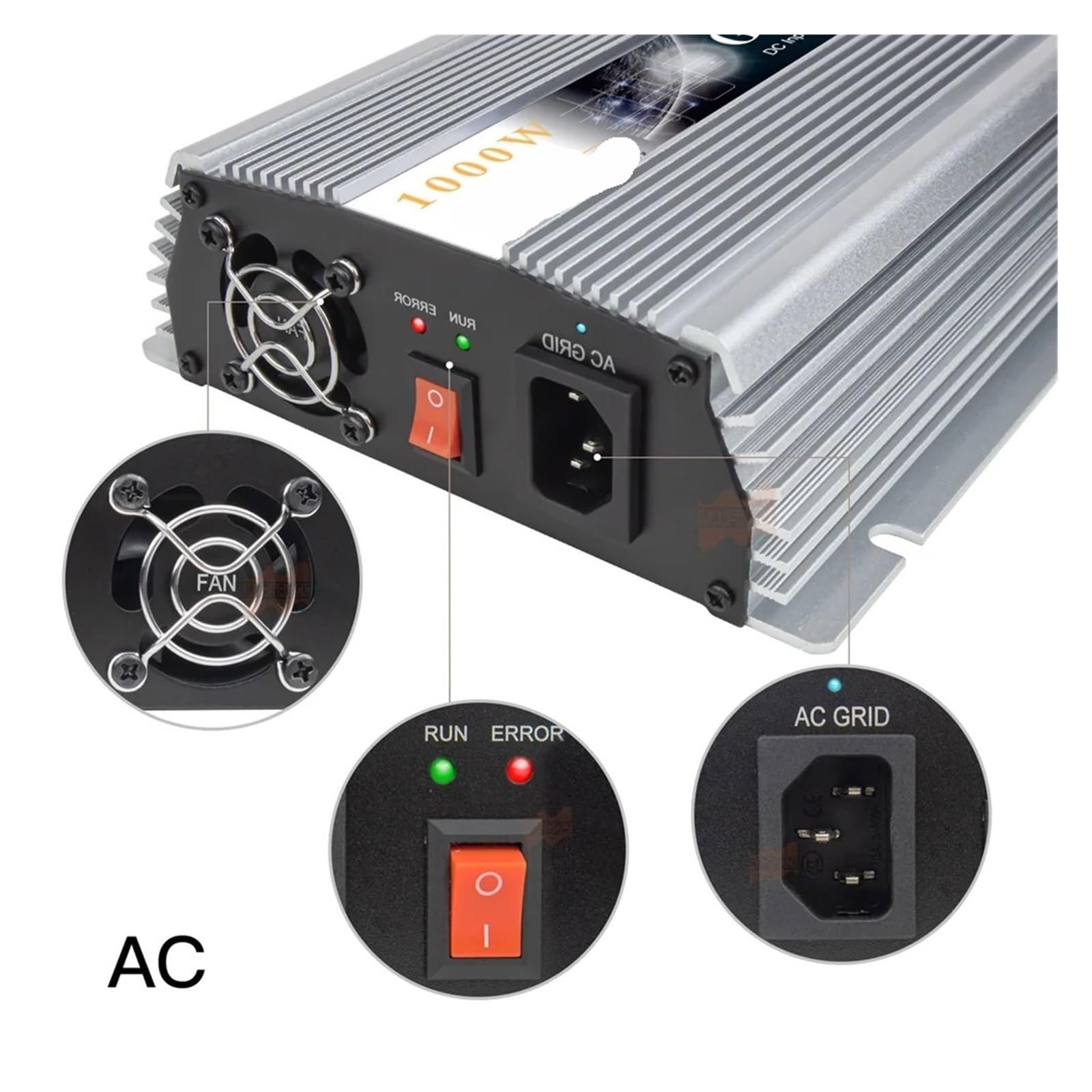 Micro-onduleur Solaire Grid Tie, Micro-onduleur MPPT GTI-1000W