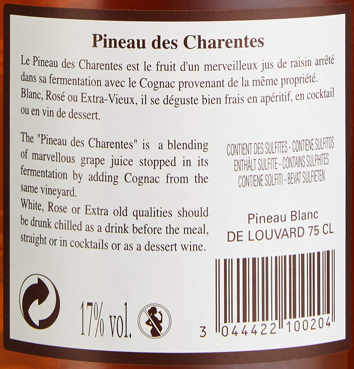 PINEAU des Charentes"de Louvard" 17% 0.75 Liter