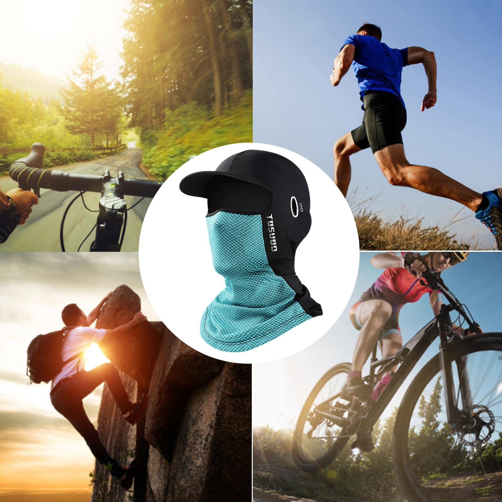 Yeeda Protection solaire en soie glacée pour homme et femme - Pour cyclisme, escalade, course à pied, moto