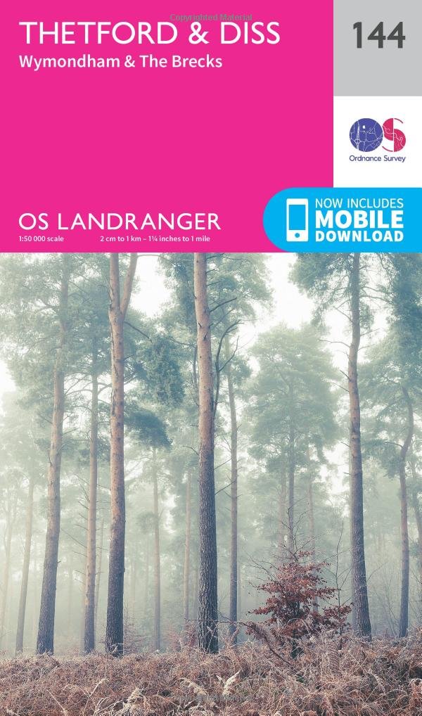 Thetford & Diss Map | Breckland & Wymondham | Ordnance Survey | OS Landranger Map 144 | England | Walks | Cycling | Days Out | Maps | Adventure