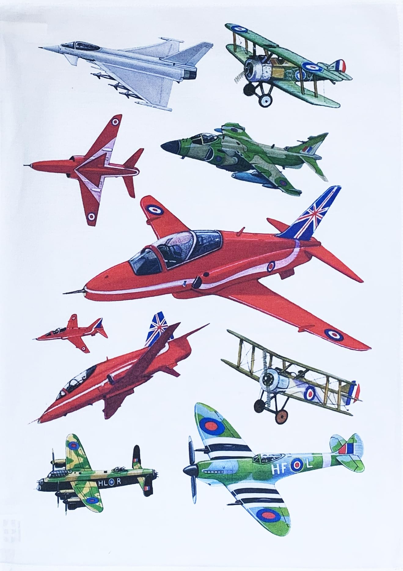 Half a Donkey Classic Planes Large Cotton Tea Towel
