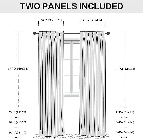 Miniatura 5 de Cortinas plisadas 99% opacas, panel de tratamiento de ventana, cortinas plisadas negras de eficiencia energética para sala de estar, cortinas