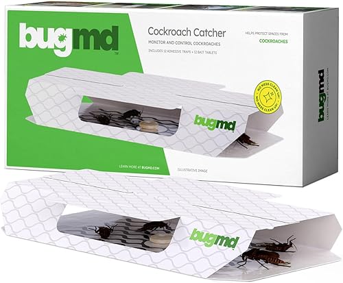 BugMD Trampa para Cucarachas de Interior y Mata Cucarachas - Trampa Pegajosa para Insectos, Arañas y Grillos para el Hogar - Trampas de Pegamento