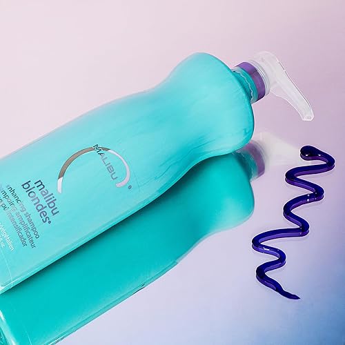 Miniatura 2 de Malibu C Blondes Enhancing Shampoo & Conditioner Duo (33.8 oz) - Champú y acondicionador morado revitalizante para la salud del cabello + brillo -