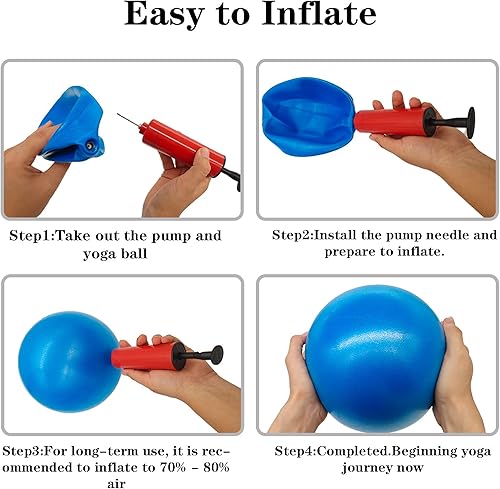 Miniatura 4 de QISHOP Mini Pilates Exercise Ball for YogaSmall Bender Ball PilatesCore Training and Physical Therapy Improves Balance Home  Gym  Office with Pump