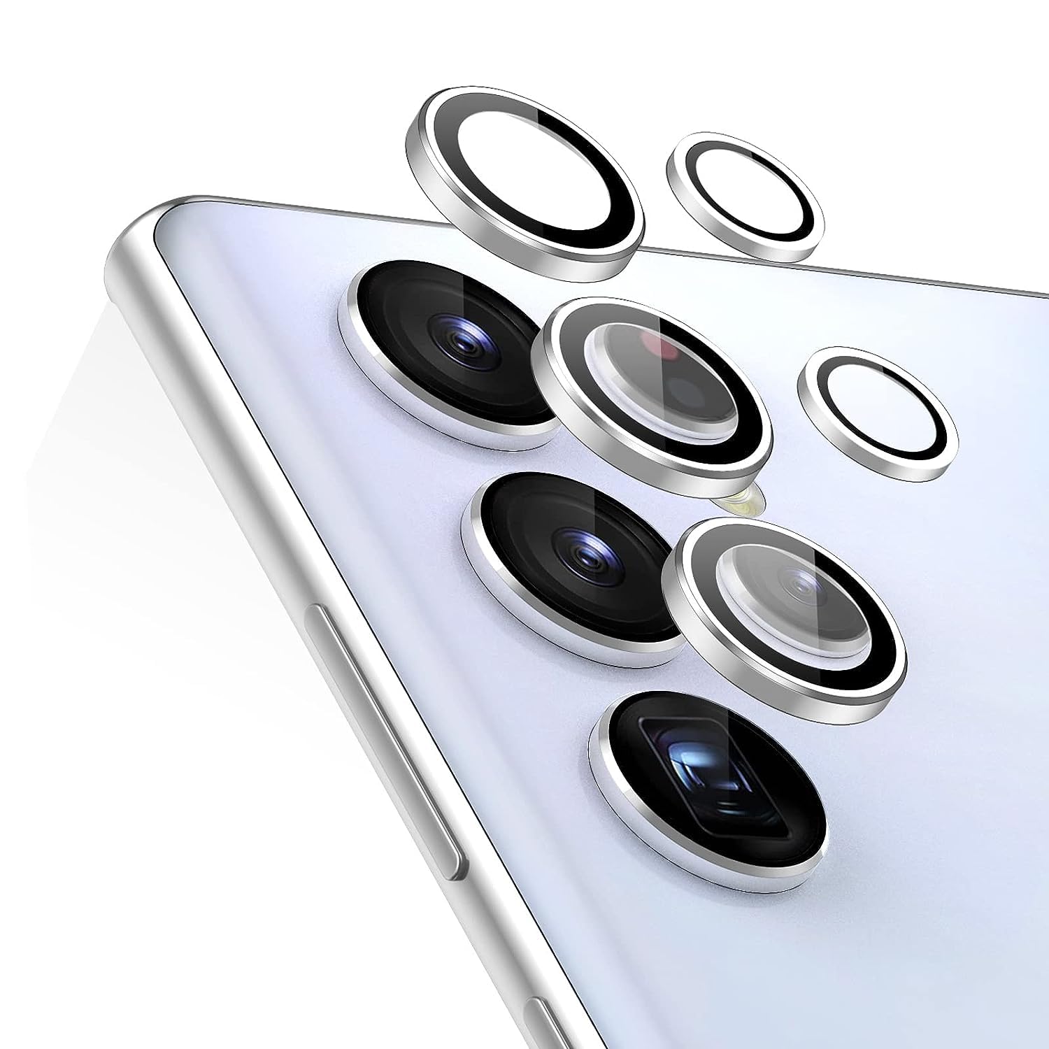 HUMBLE Camera Lens Protector for Samsung Galaxy S22 Ultra, Tempered Glass Camera Lens Protector Tempered Glass Lens with Aluminum Edge Ring Cover Fit for Samsung Galaxy S22 (Silver) (B0CCLBT75V) Amazon Price History, Amazon Price Tracker