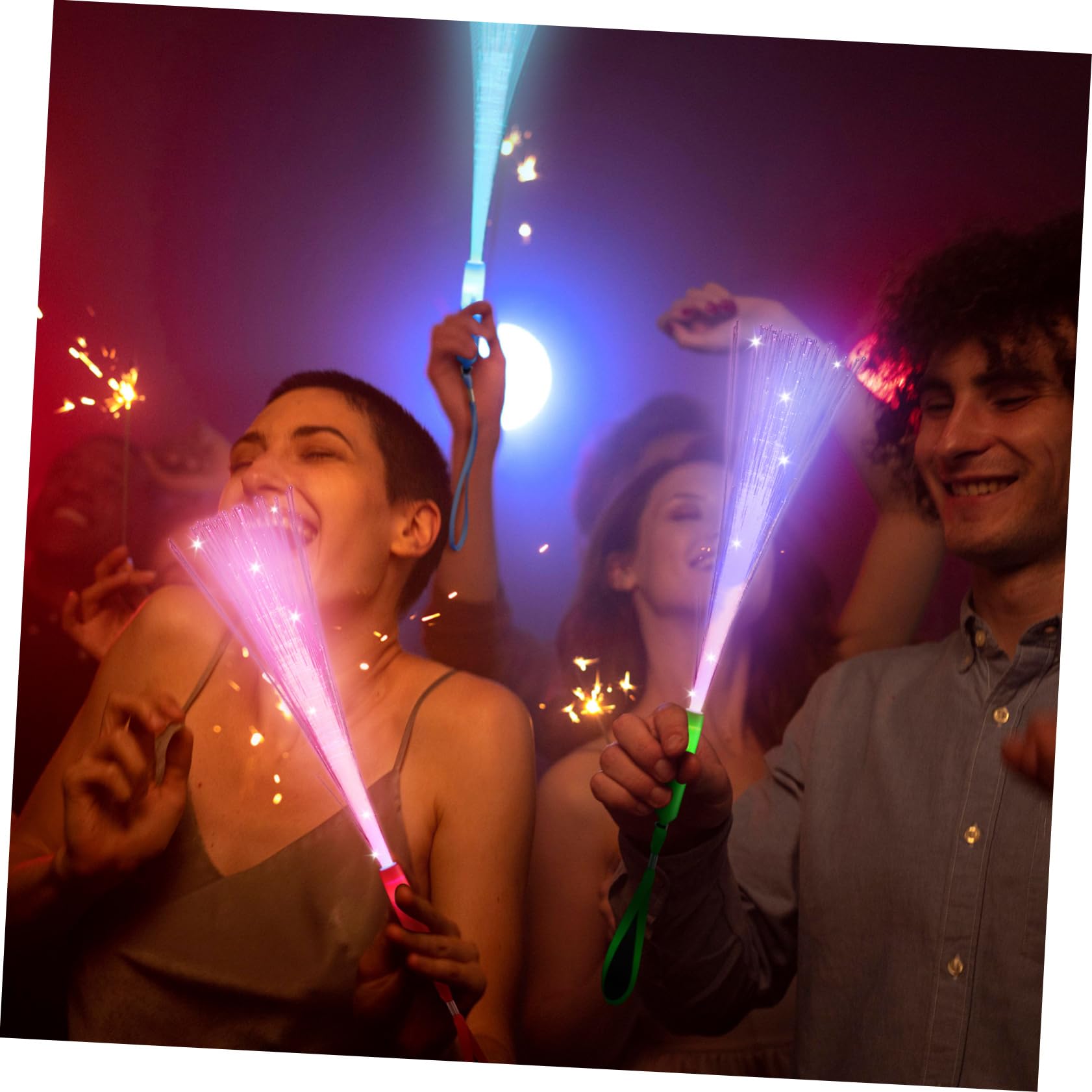 HANABASS 24 Pcs Glow Stick Wands Soft Flexible Optic Party Favors High Brightness LED Light Up Decor for Parties Weddings Halloween More Bulk Pack of Neon Colors